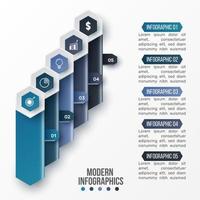 plantilla infográfica vectorial 3d para presentación. visualización de datos comerciales. elementos abstractos concepto creativo para infografía. vector