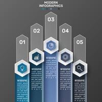 plantilla infográfica vectorial 3d para presentación. visualización de datos comerciales. elementos abstractos concepto creativo para infografía. vector