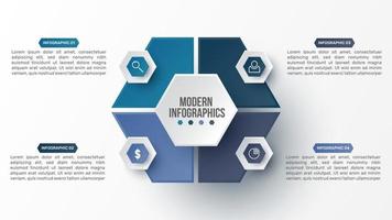 plantilla infográfica vectorial 3d para presentación. visualización de datos comerciales. elementos abstractos concepto creativo para infografía. vector