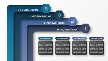 plantilla infográfica vectorial 3d para presentación. visualización de datos comerciales. elementos abstractos concepto creativo para infografía. vector