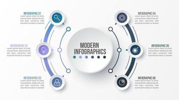 plantilla infográfica vectorial 3d para presentación. visualización de datos comerciales. elementos abstractos concepto creativo para infografía. vector