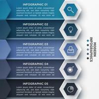 plantilla infográfica vectorial 3d para presentación. visualización de datos comerciales. elementos abstractos concepto creativo para infografía. vector