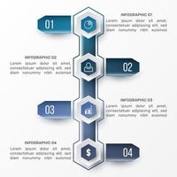 plantilla infográfica vectorial 3d para presentación. visualización de datos comerciales. elementos abstractos concepto creativo para infografía. vector