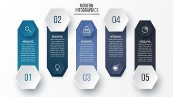 plantilla infográfica vectorial 3d para presentación. visualización de datos comerciales. elementos abstractos concepto creativo para infografía. vector