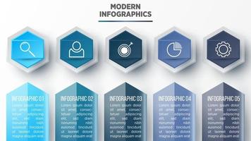 plantilla infográfica vectorial 3d para presentación. visualización de datos comerciales. elementos abstractos concepto creativo para infografía. vector