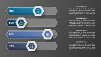 plantilla infográfica vectorial 3d para presentación. visualización de datos comerciales. elementos abstractos concepto creativo para infografía. vector