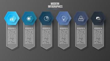 plantilla infográfica vectorial 3d para presentación. visualización de datos comerciales. elementos abstractos concepto creativo para infografía. vector