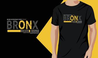 recurso de gráficos vectoriales de diseño de camiseta bronx vector