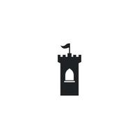 Ilustración de vector de diseño de icono de logotipo de castillo