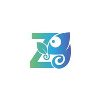 Letter Z icon with chameleon logo  design template vector