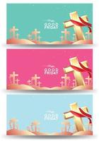 Good Friday vector Illustration Background for greeting card, poster - Translation of text  Good Friday