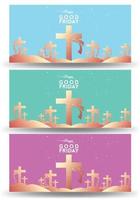 Good Friday vector Illustration Background for greeting card, poster - Translation of text  Good Friday