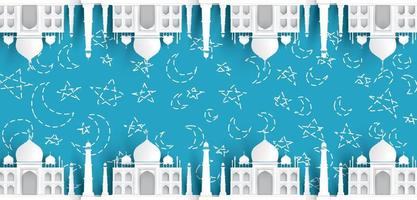blank mosque text background, modern elegant islamic design vector