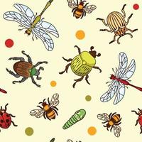 Seamless Pattern Bugs and Insect vector