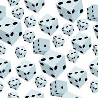 Dice seamless pattern, light cubes on a white background vector