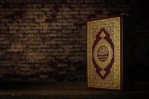 Koran holy book of Muslims  public item of all muslims  on the table , still life photo