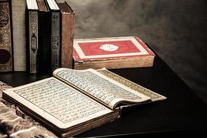 Koran holy book of Muslims  public item of all muslims  on the table , still life photo