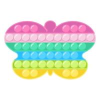 Fidget Trendy Antistress Sensory Toy Rainbow Butterfly Shape. Flat style isolated vector illustration. Hand toy for kids and adults for relaxation