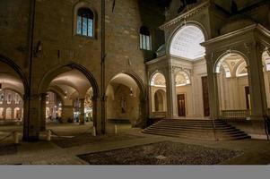 External view of the cathedral of Bergamo at night photo