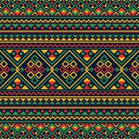 Pan African Color in Tribal Seamless Pattern Background vector