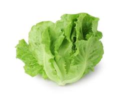 fresh green lettuce salad leaves isolated on white background, clipping path, full depth of field photo