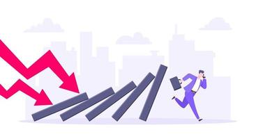 Domino effect or business resilience metaphor vector illustration concept.