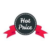 Discount HOT PRICE sale up to ribbon badge sale label concept template vector illustration isolated on white background. Web banners elements for website and advertising. Discount ribbon label design.