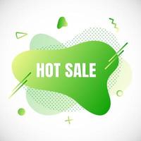 Modern liquid abstract special offer price sign HOT SALE text gradient flat style design fluid vector colorful vector illustration banner simple shape advertising big sale or clearance symbol.