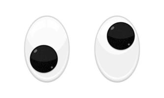 Plastic toy safety wobbly eyes flat style design vector illustration isolated on white background.
