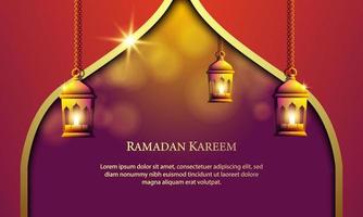 Vector graphic of Ramadan Kareem with Lantern. Fit for greeting card, wallpaper and other.