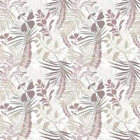 Botanical seamless pattern with tropical leaves and branches. Endless texture in boho style for t shirt print, wallpaper, textile, fabric etc. Vector illustration isolated on white background