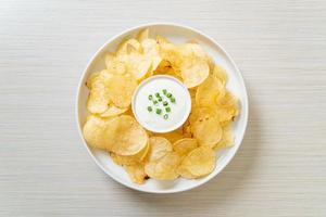 potato chips with sour cream photo