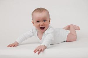 baby on a white background photo