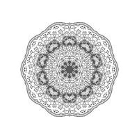 hermoso diseño de mandala de arte lineal vector