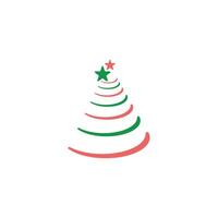 plantilla de diseño plano de icono de árbol de navidad vector