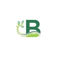 Letter B Icon with floral logo design template illustration vector