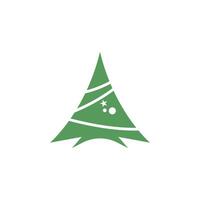 plantilla de diseño plano de icono de árbol de navidad vector