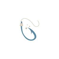 Fishing hook icon logo design illustration vector