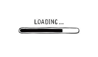 Loading bar doodle element. Hand drawn vector