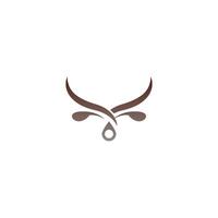 Bull icon logo, buffalo head icon logo vector