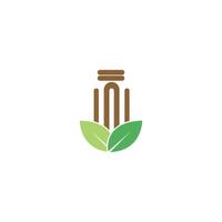 Pillar icon logo flat design template vector