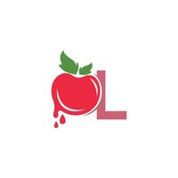 Letter L with tomato icon logo design template illustration vector