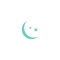 Moon icon logo flat design illustration vector