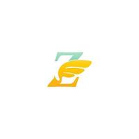 Letter Z logo icon illustration with wings vector