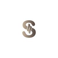 Letter S wrapped in rope icon logo design illustration vector