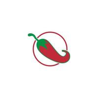 ilustración de diseño de logotipo de icono de chile, pimiento rojo vector