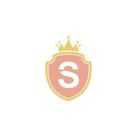 Letter S with shield icon logo design illustration vector