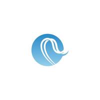 Two simple water wave lines illustration logo icon vector