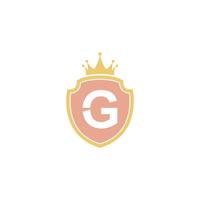 Letter G with shield icon logo design illustration vector