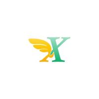 Letter X logo icon illustration with wings vector